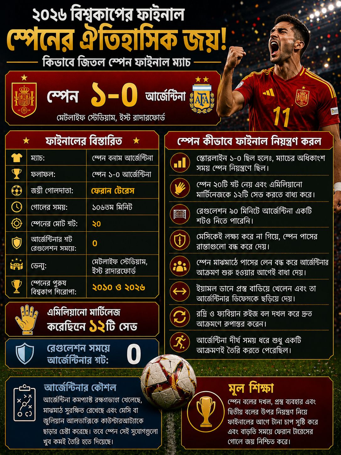 স্পেনের বিশ্বকাপ জয় ২০২৬