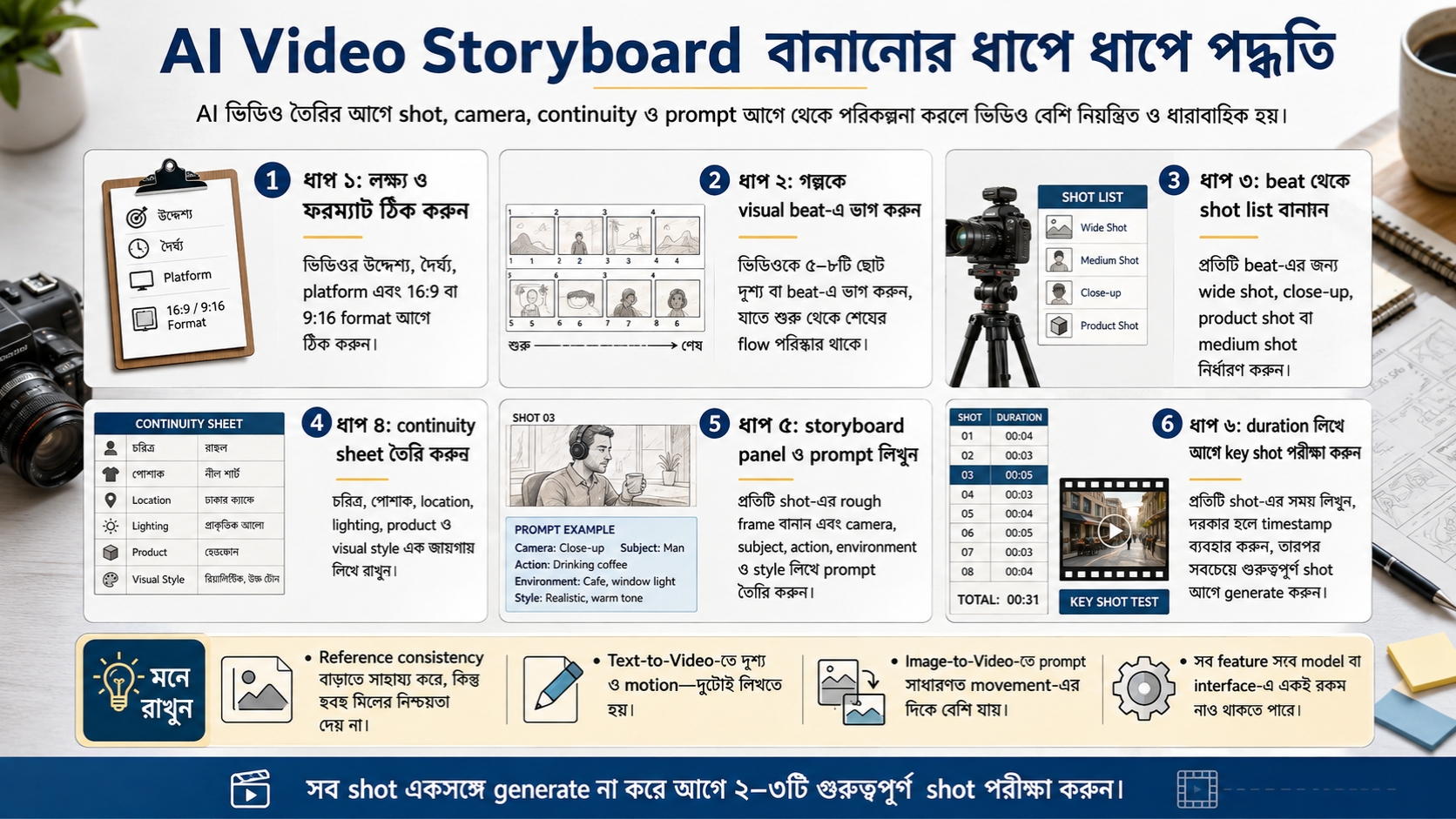AI Video Storyboard বানানোর ধাপে ধাপে পদ্ধতি