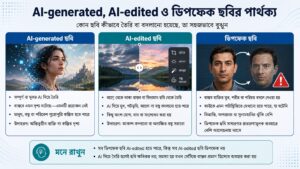 AI-generated, AI-edited ও ডিপফেক ছবির পার্থক্য