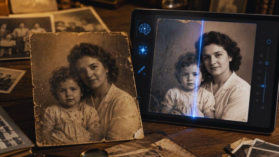 AI photo restoration