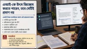 AI-কে উৎস জিজ্ঞেস করতে পারেন, তবে সেটিই প্রমাণ নয়