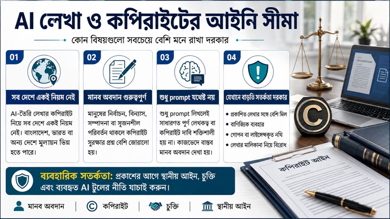 AI লেখা ও কপিরাইটের আইনি সীমা