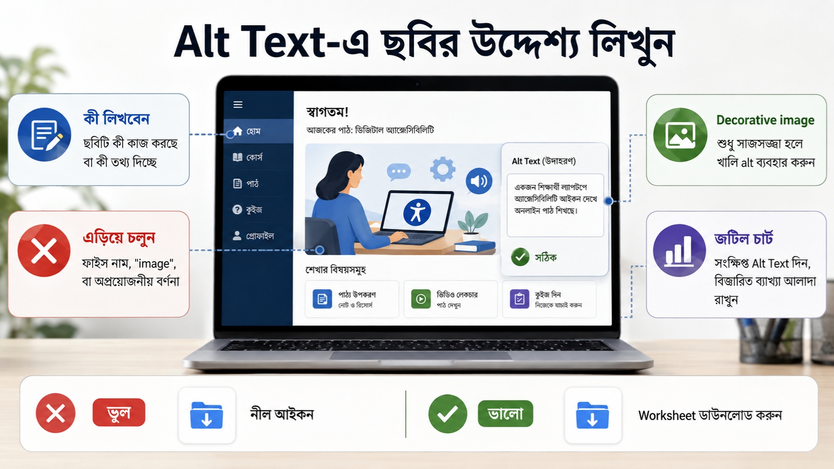 Alt Text-এ ছবির উদ্দেশ্য লিখুন
