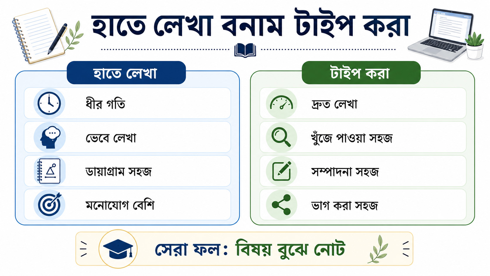 Comparison of Handwritten Notes vs Typed Notes