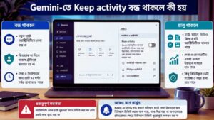 Gemini-তে Keep activity বন্ধ করলেও ৭২ ঘণ্টার বিষয়টি আছে