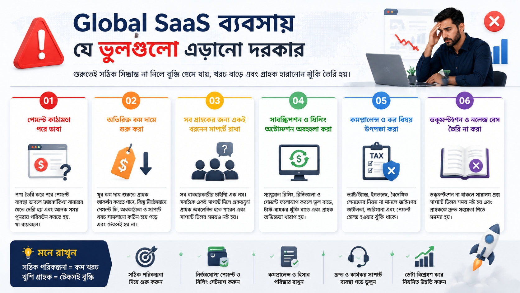 Global SaaS ব্যবসায় যে ভুলগুলো এড়ানো দরকার