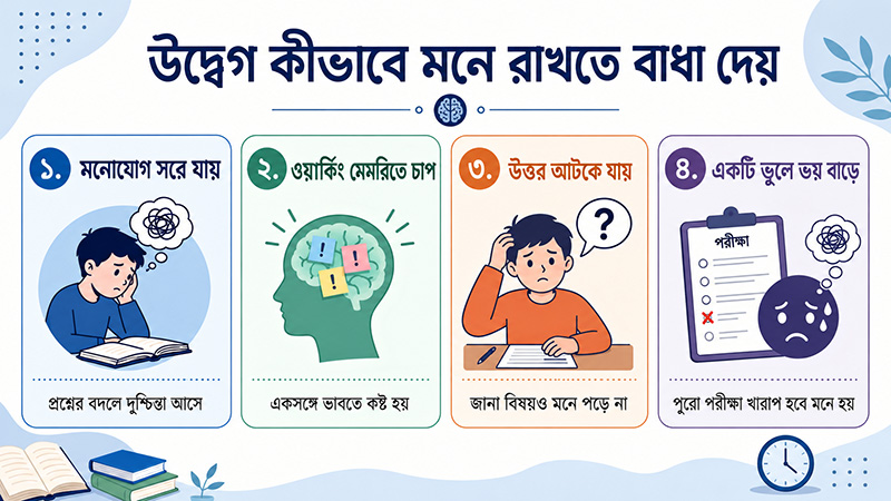 How exam anxiety hinders memory