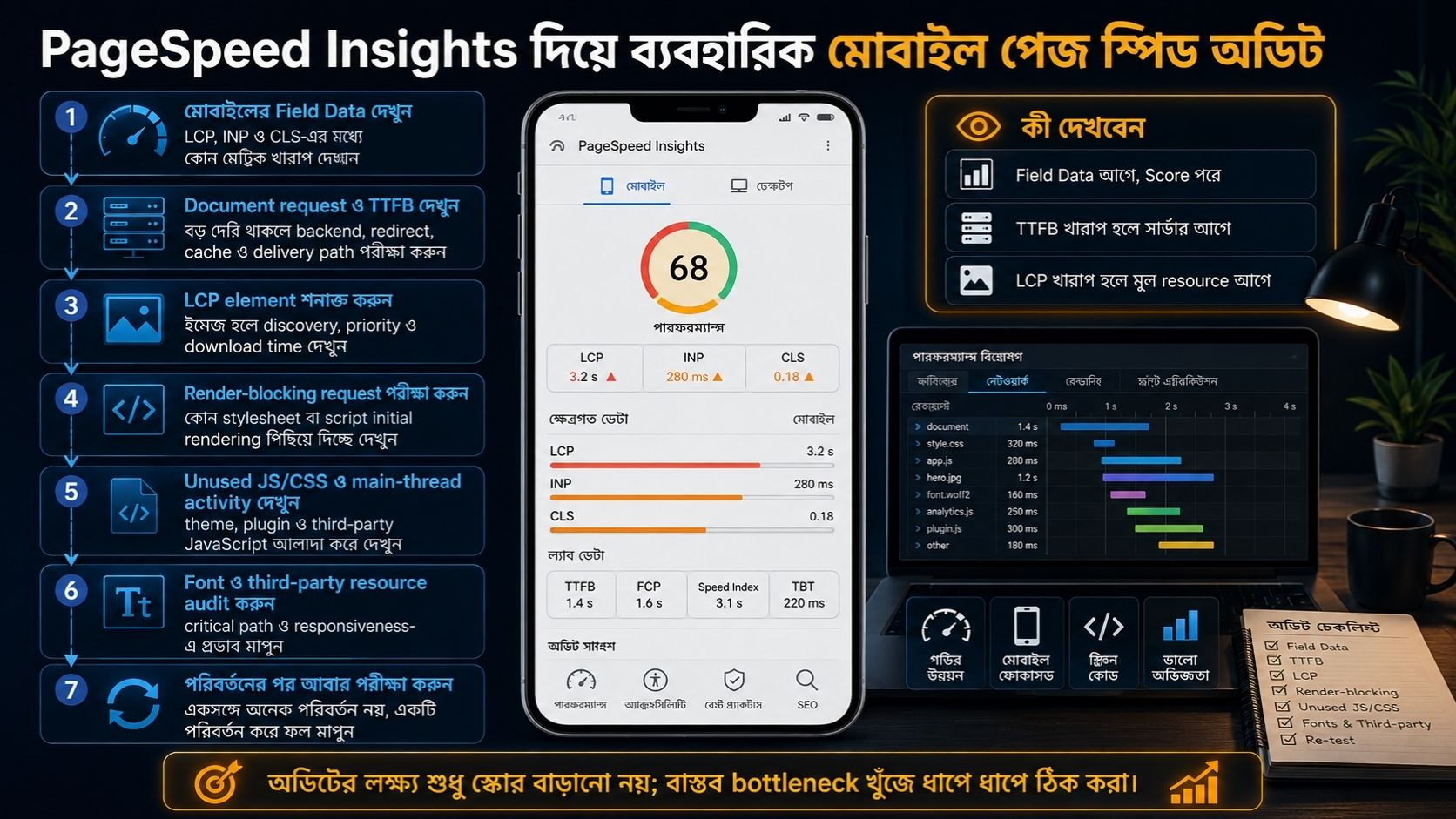 PageSpeed Insights দিয়ে ব্যবহারিক মোবাইল পেজ স্পিড অডিট
