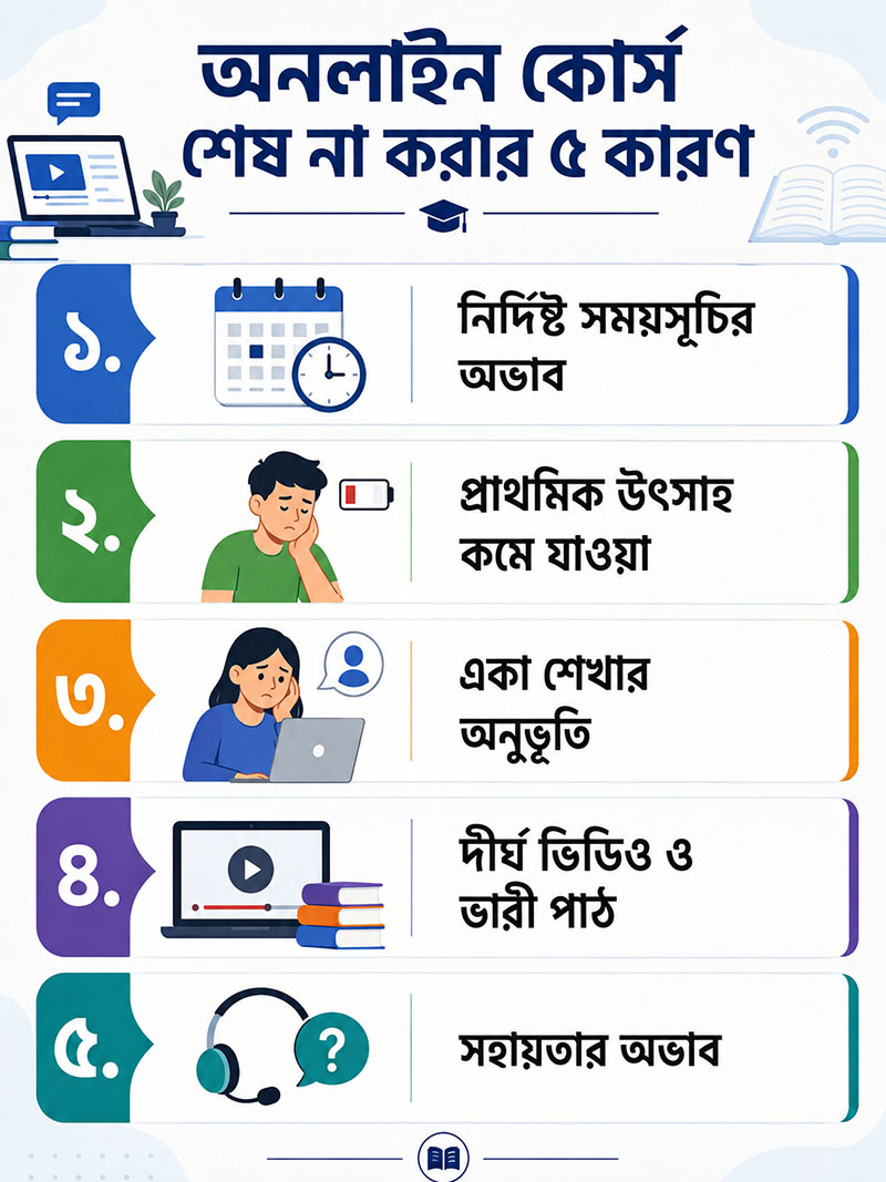 Reasons behind low online course completion rate