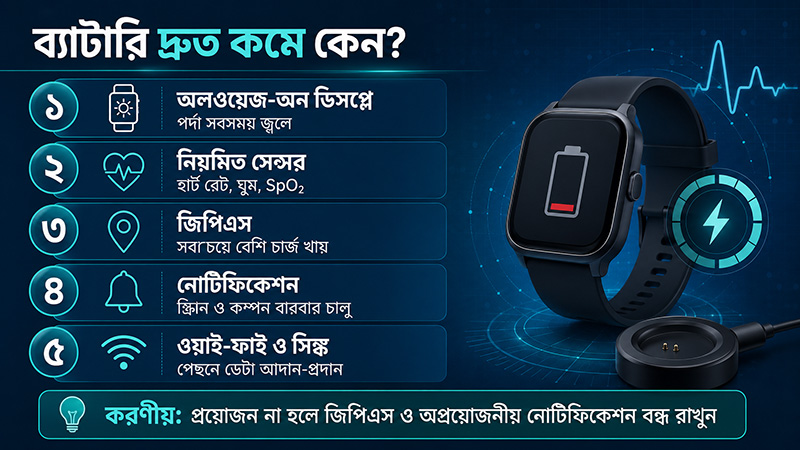 Reasons for Wearable Device Battery Low Life