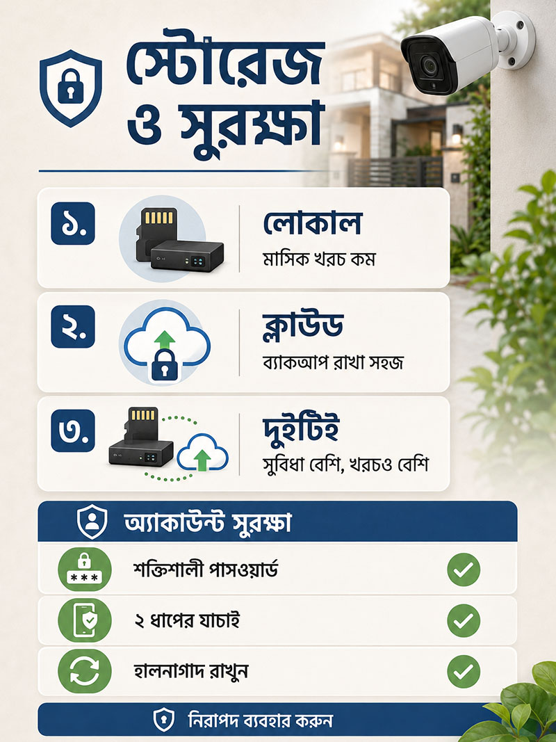 Storage and Privacy of home security camera