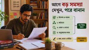 আগে বড় সমস্যা দেখুন, পরে বানান