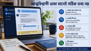 আত্মবিশ্বাসী ভাষা আর সঠিক তথ্য এক বিষয় নয়