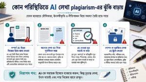 কোন পরিস্থিতিতে AI লেখা plagiarism-এর ঝুঁকি বাড়ায়
