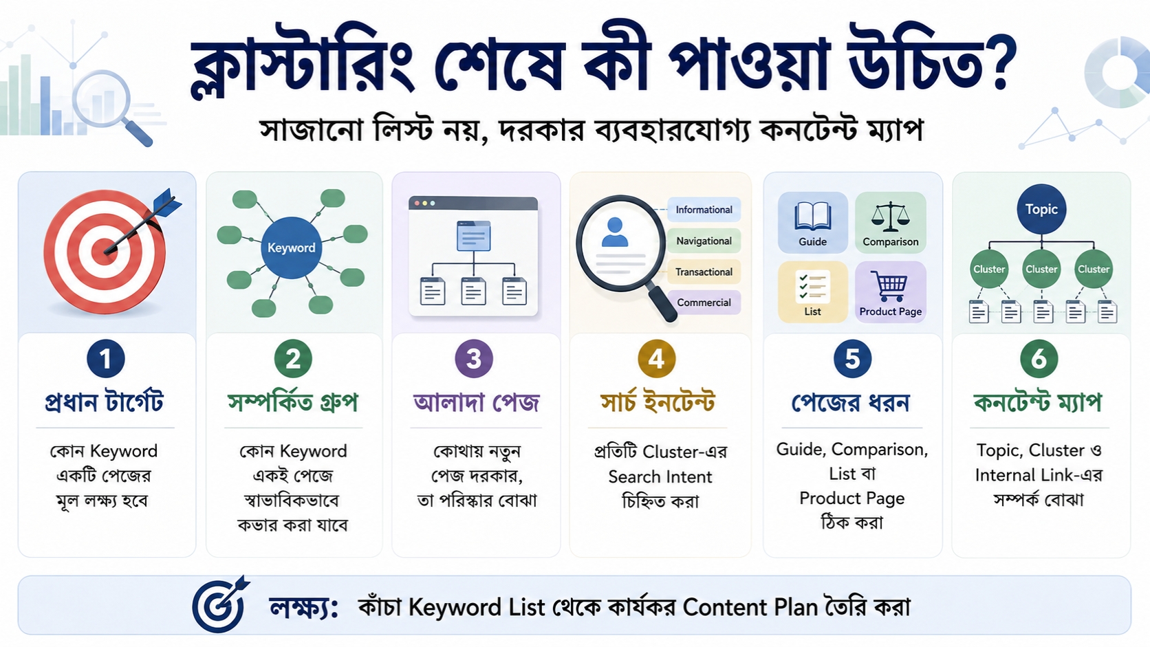ক্লাস্টারিং শেষে কী পাওয়া উচিত