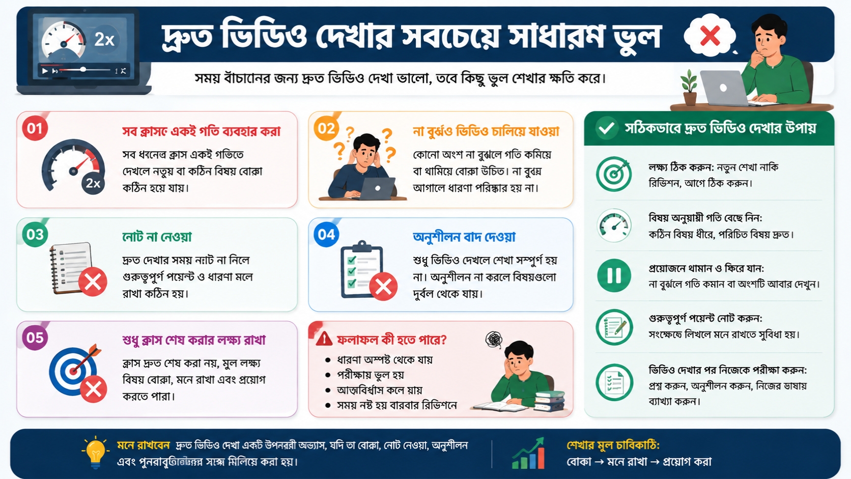 দ্রুত ভিডিও দেখার সবচেয়ে সাধারণ ভুল