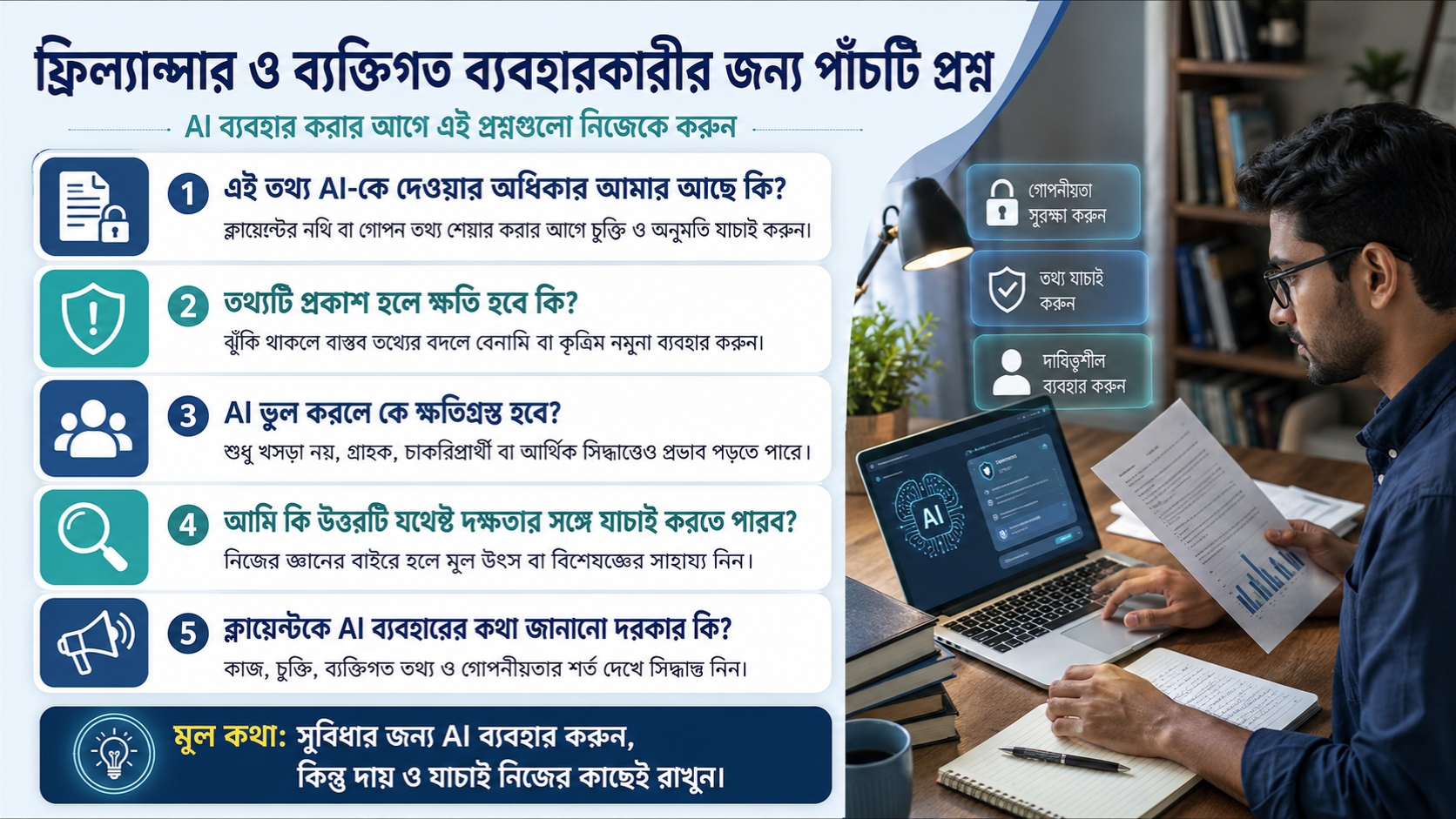 ফ্রিল্যান্সার ও ব্যক্তিগত ব্যবহারকারীর জন্য পাঁচটি প্রশ্ন