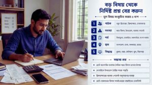 বড় বিষয় থেকে নির্দিষ্ট প্রশ্ন বের করুন