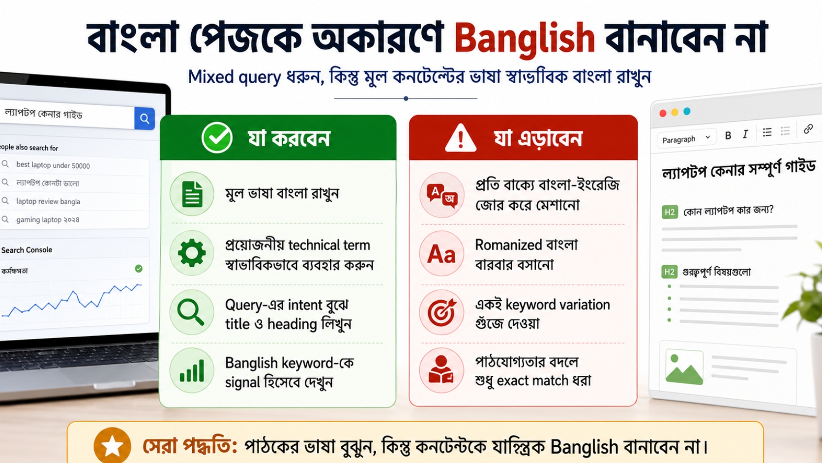 বাংলা পেজকে অকারণে Banglish বানাবেন না