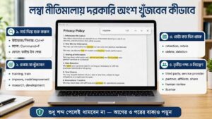 লম্বা নীতিমালায় কীভাবে দরকারি অংশ বের করবেন