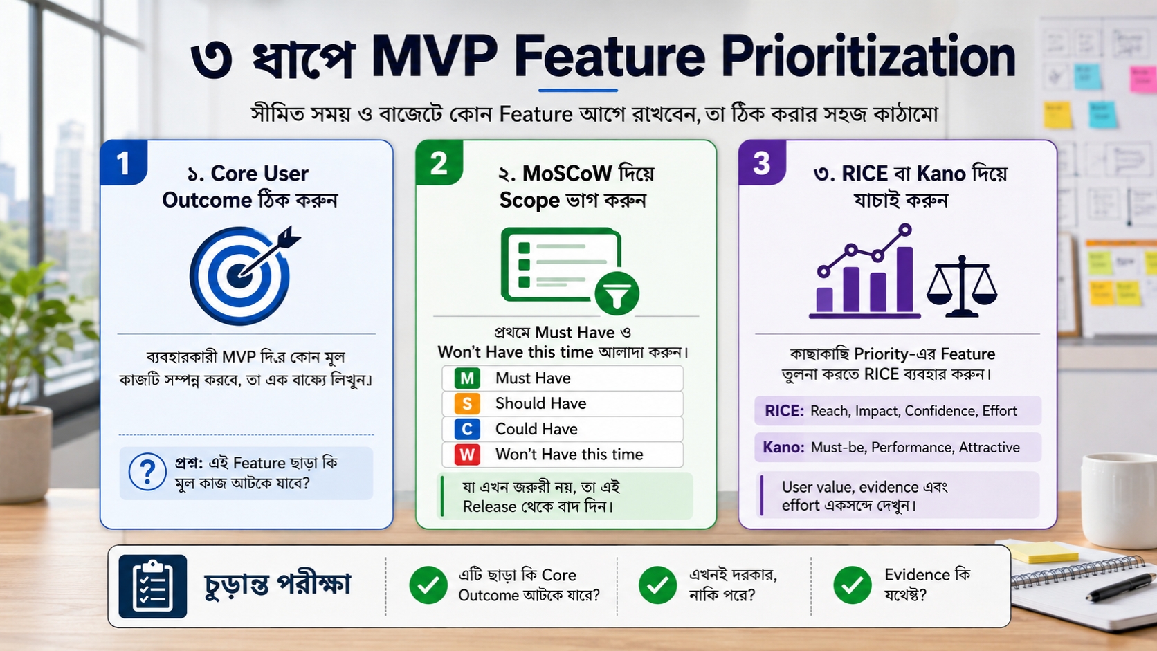 ৩ ধাপে MVP Feature Prioritization