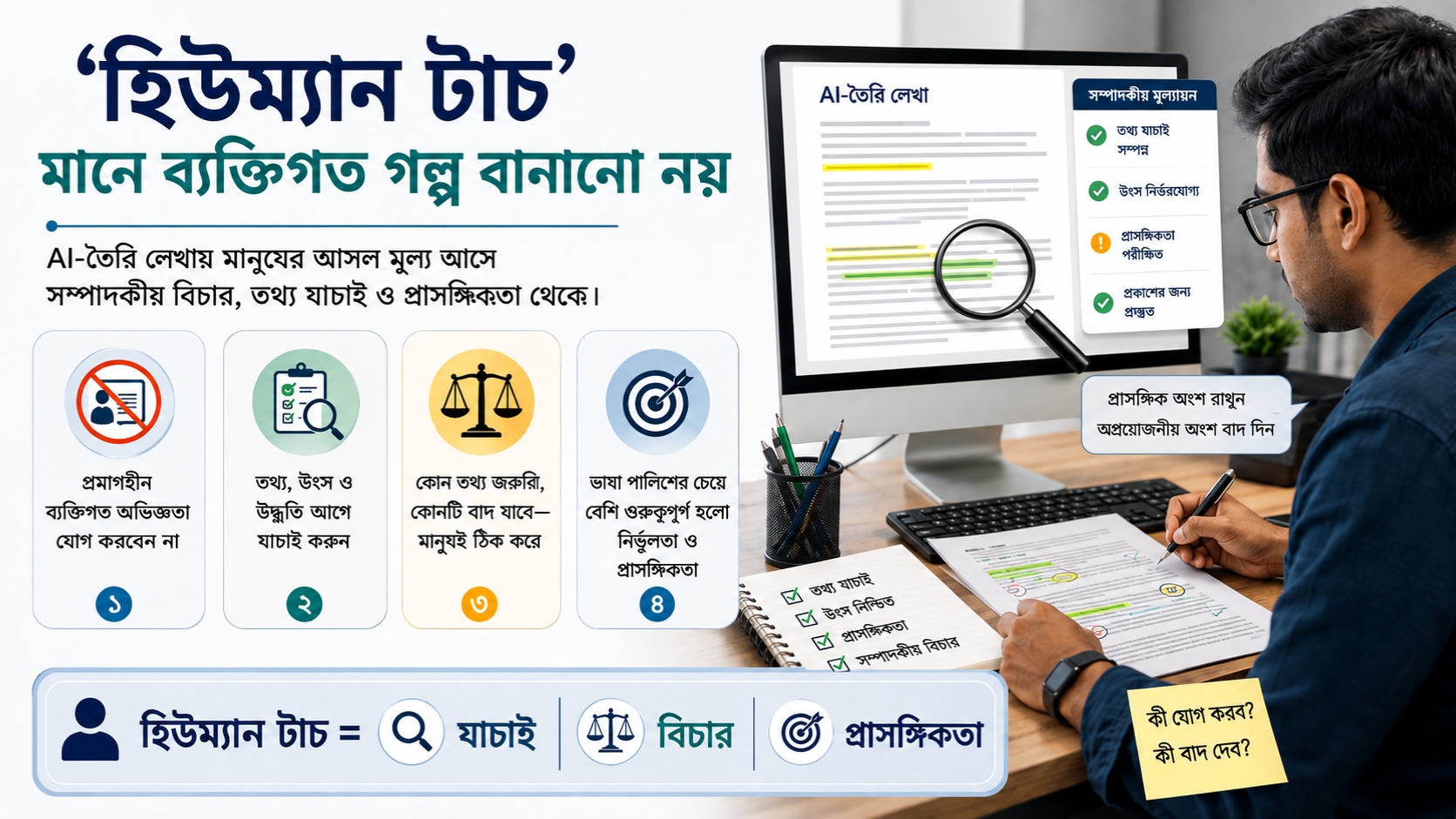‘হিউম্যান টাচ’ মানে ব্যক্তিগত গল্প বানানো নয়