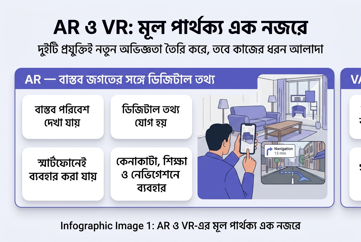 AR vs VR Difference at a Glance