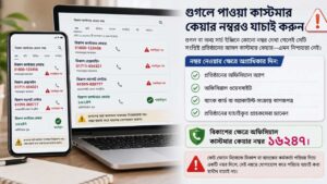 গুগলে পাওয়া কাস্টমার কেয়ার নম্বরও যাচাই করুন
