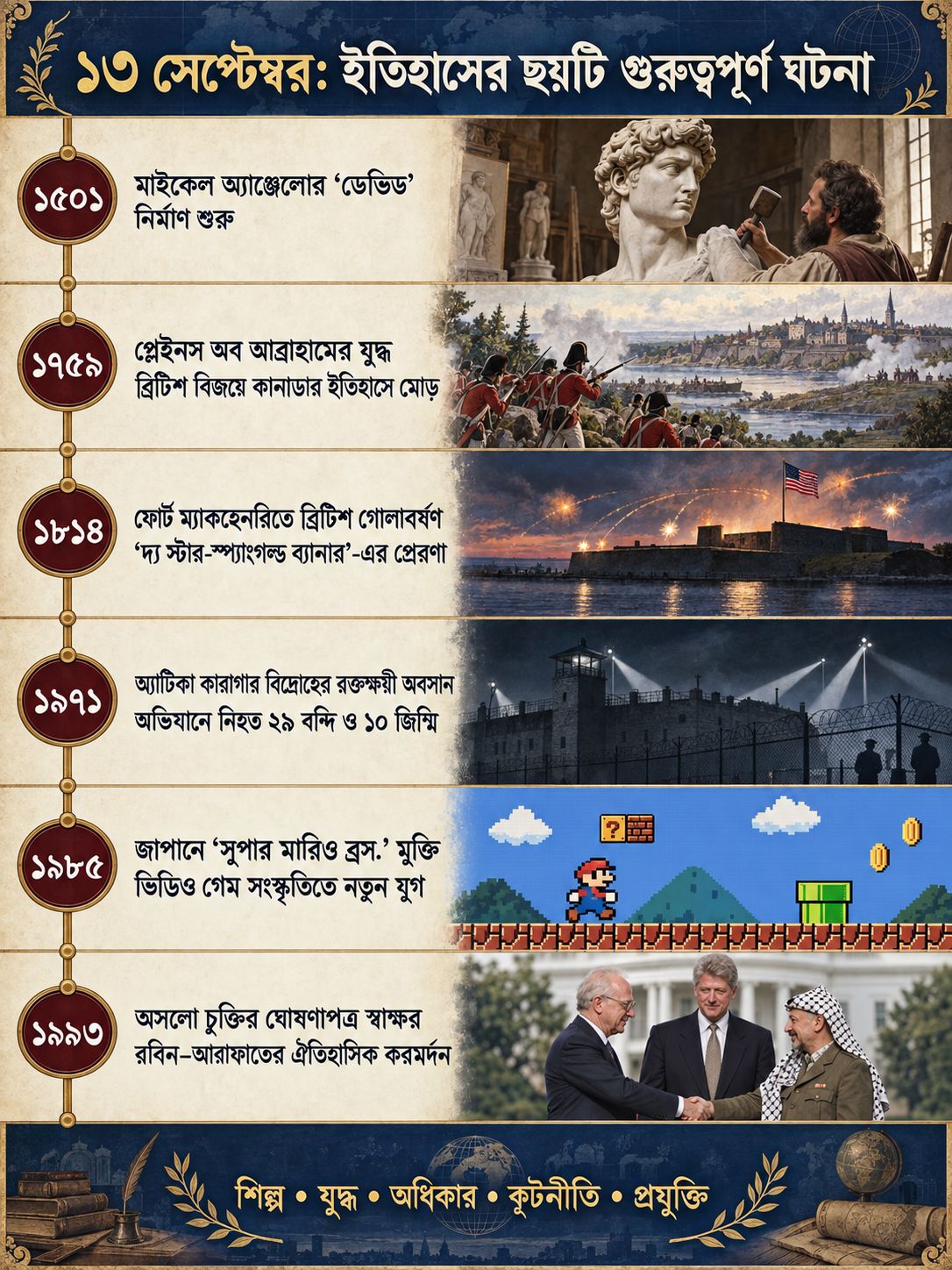 বিশ্বের গুরুত্বপূর্ণ ঐতিহাসিক ঘটনাবলি