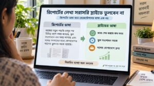 রিপোর্ট থেকে সরাসরি লেখা তুলে আনলে স্লাইড ভারী হয়
