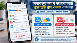 অব্যবহৃত অ্যাপ সরানো আর পুরোপুরি মুছে ফেলা এক নয়