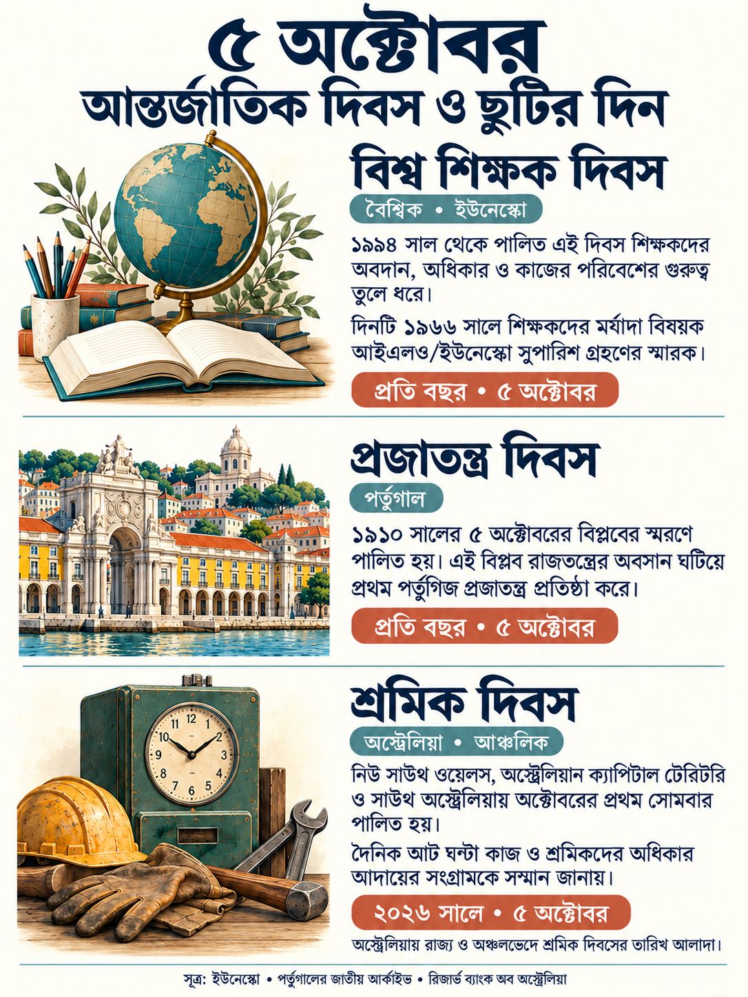 আন্তর্জাতিক দিবস ও ছুটির দিন