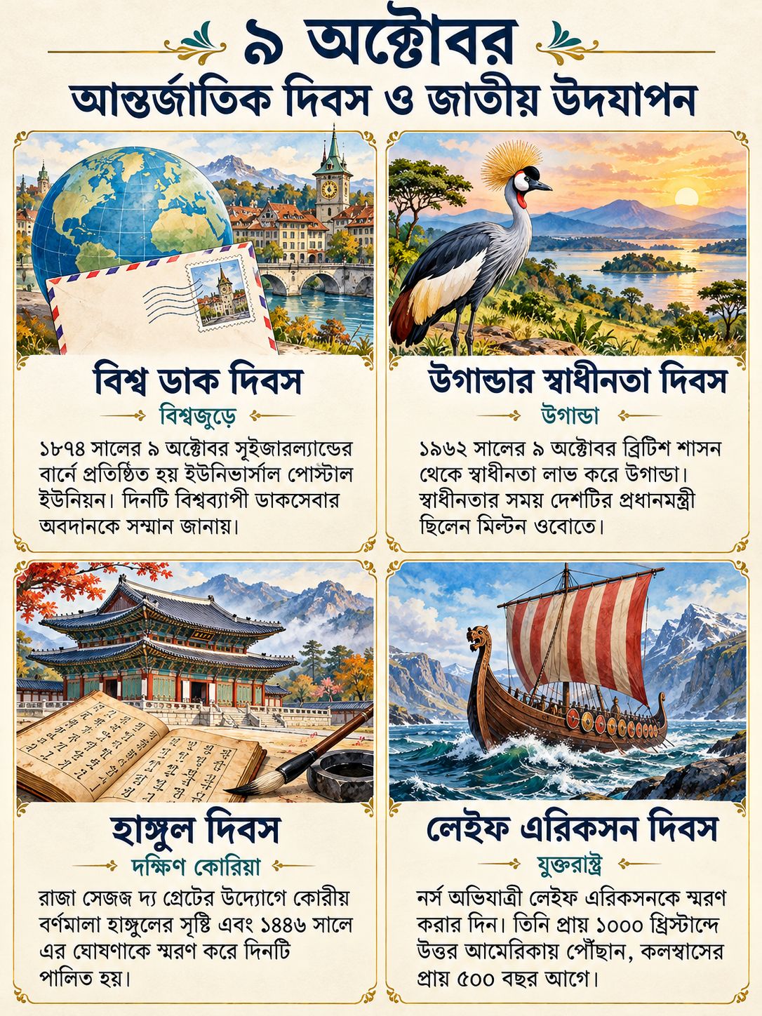 আন্তর্জাতিক দিবস ও সরকারি ছুটি