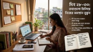 দিন ২৮–৩০: তথ্যগুলো মিলিয়ে নিজের অবস্থান বুঝুন