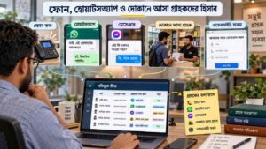 ফোন, হোয়াটসঅ্যাপ ও দোকানে আসা গ্রাহকদের হিসাব কোথায় থাকবে?