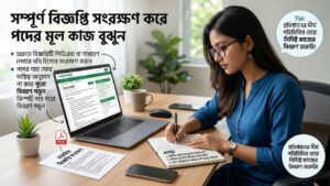 সম্পূর্ণ বিজ্ঞপ্তি সংরক্ষণ করে পদের মূল কাজ বুঝুন