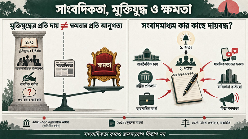 সাংবাদিকতা, মুক্তিযুদ্ধ ও ক্ষমতা